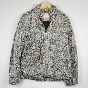 Altar'd State Grey Sherpa Quarter-Zip Pullover